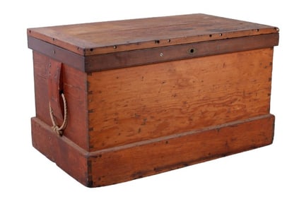 Antique woodworker's trunk