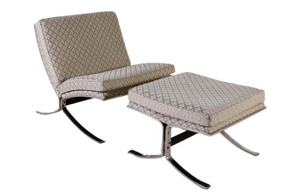 Mies van der Rohe style chair & ottoman