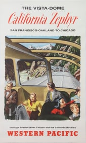 1950 California Zephr Railroad Poster