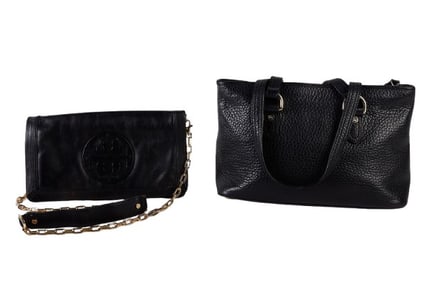 Tory Burch and Burberry Black Leather Purses