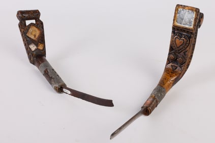 (2) Chip Carved Sentimental Crooked Knives