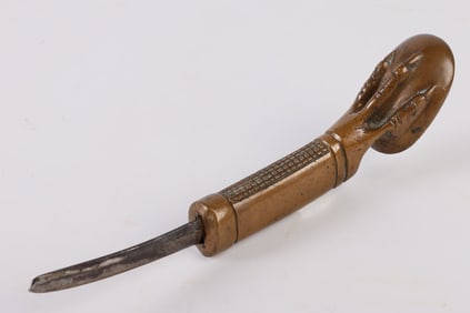 Brass Handled Bird Foot Crooked Knife