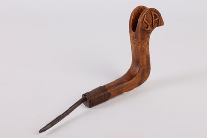 Carved and Stained Crooked Knife