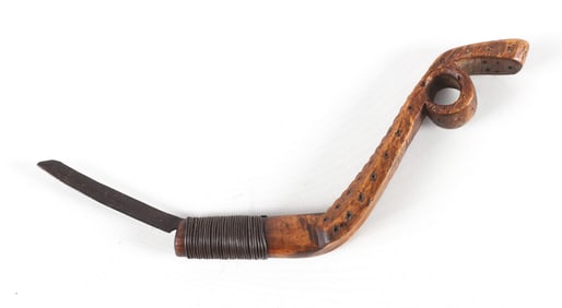 Chip Carved and Pierced Crooked Knife