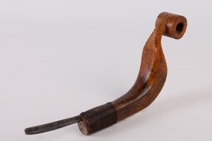 Chip Carved Pierced Scroll Crooked Knife