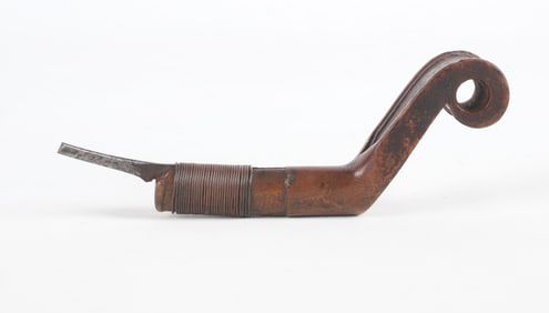 Early Carved Wood Handled Crooked Knife