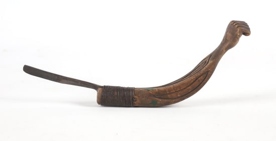 Extended Fist Carved Crooked Knife