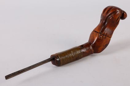Paw Carved Crooked Knife