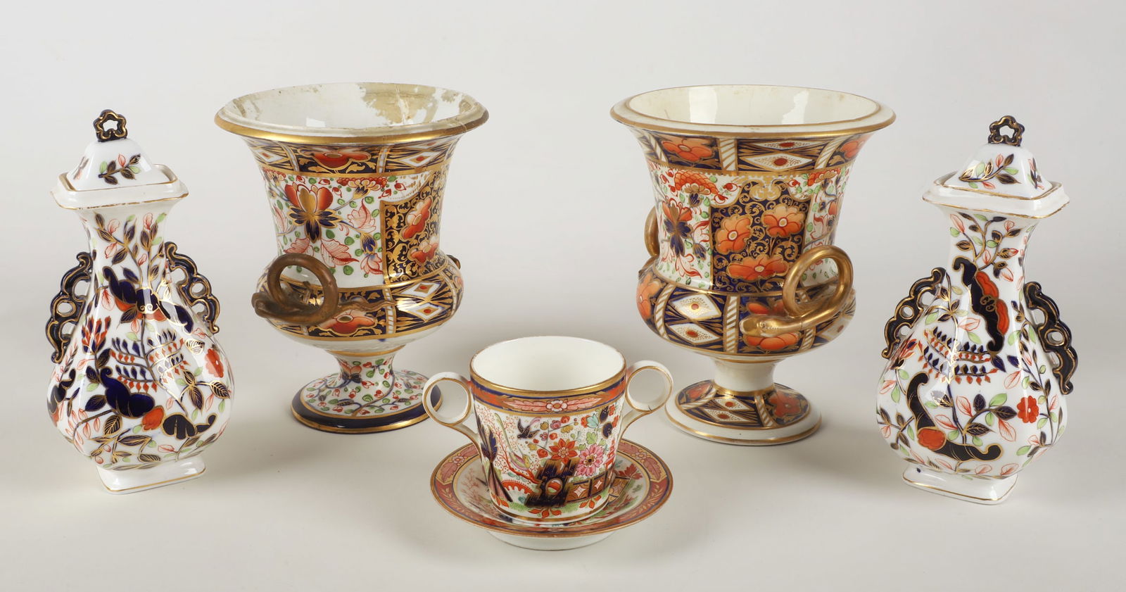 Imari Porcelain Garnitures, Campagna Vases, Etc. (1 of 8)