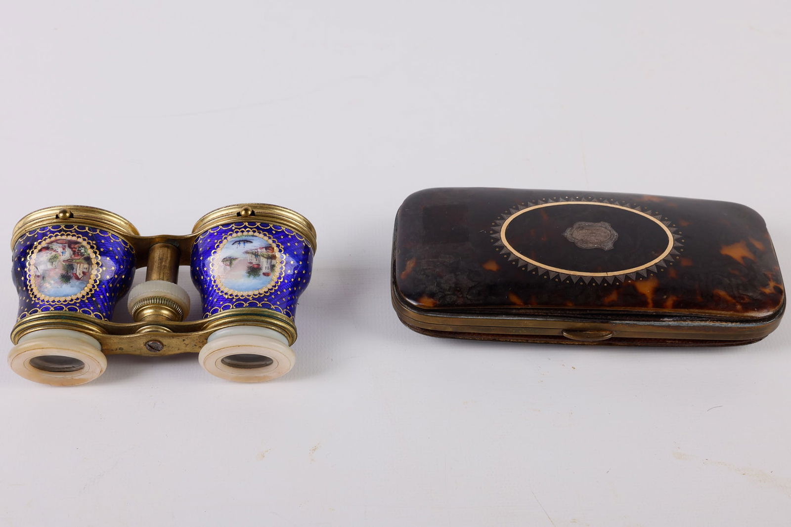 Faux Tortoise Case and Enameled Opera Glasses (1 of 8)