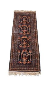 3'4" x 9'6" Persian Hand Knotted Runner Rug