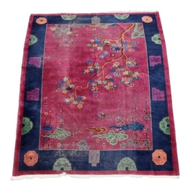 8'11" x 11'5" Chinese Art Deco Pictorial Rug