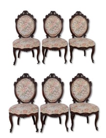 (6) Victorian carved side chairs