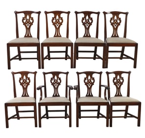 (8) Henkel-Harris Chippendale style dining chairs