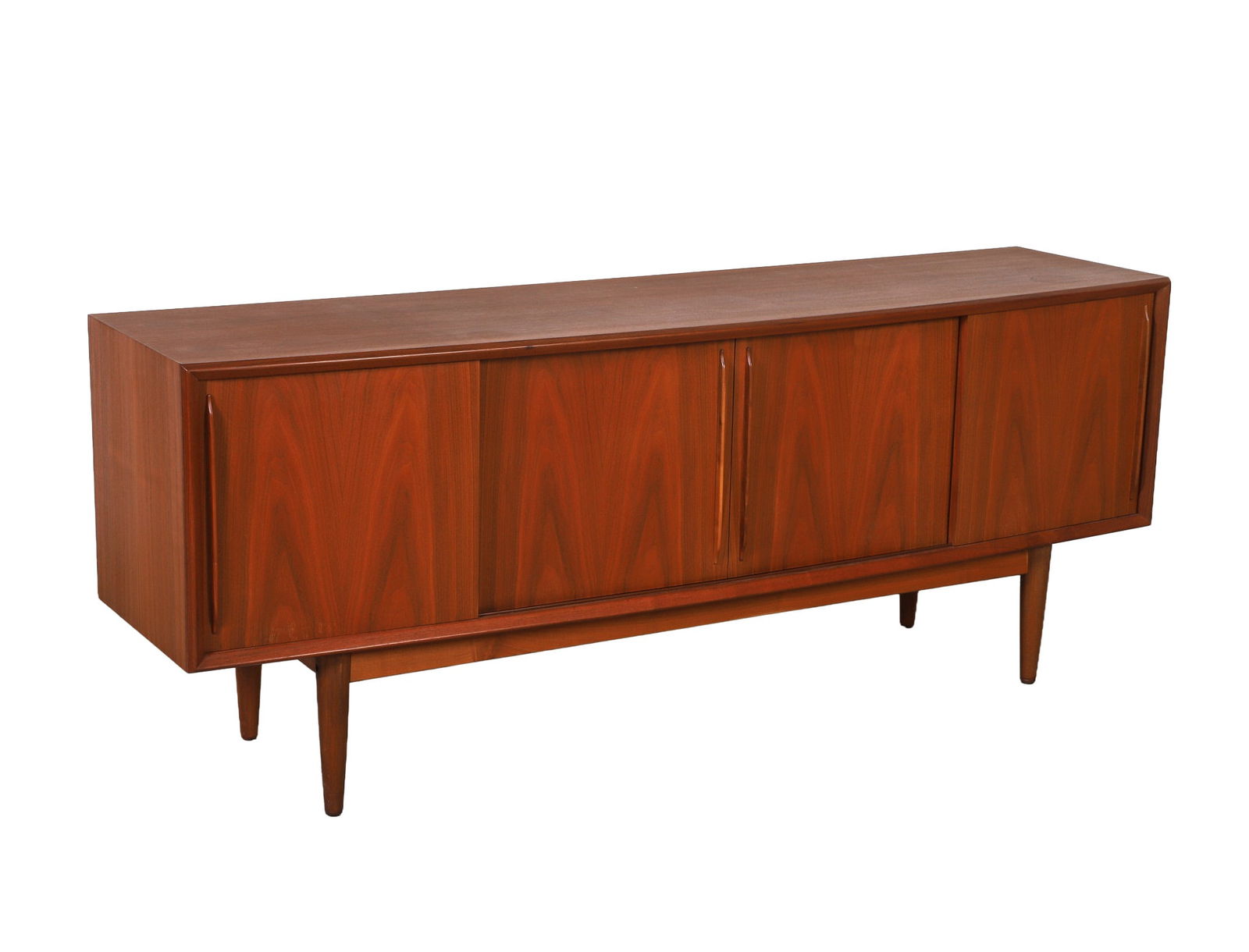 Bow front teak credenza by H.P Hansen (1 of 12)