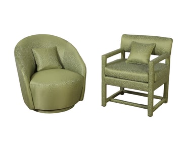 (2) MCM style upholstered chairs