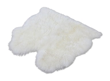 MCM style white lambskin rug