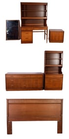 Six piece Bassett MCM bedroom suite