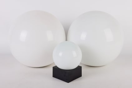 (3) Mid-Century Orb Lamps