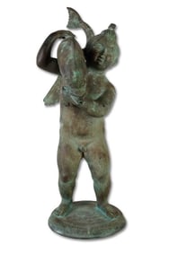 Bronze Fountain of a Putto with Dolphin