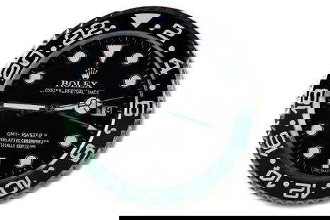 Sprite GMT Rolex Dealer Display Wall Clock: Sprite GMT Rolex Dealer Display Wall Clock, quartz movement, 13 1/2" dia