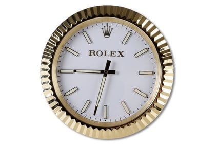 Gold Plated Rolex Oyster Dealer Display Wall Clock