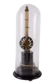 Upsidedown Mystery Swing Clock under Cloche