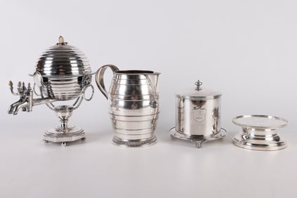 Sheffield Plate Drink Dispenser & Table Items