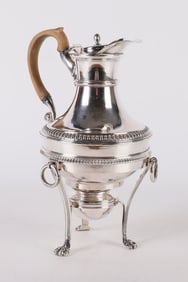 Sheffield Plate Coffee Pot on Warming Stand
