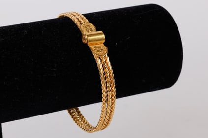 18K Yellow Gold Testing Bangle Bracelet