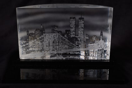 Steuben 'City Lights in Manhattan' Sculpture