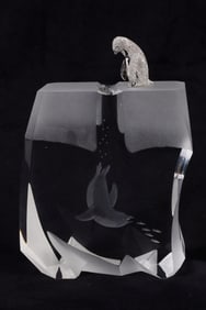 Steuben 'Ice Penguin' Sculpture