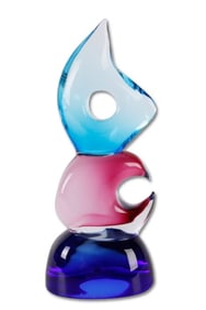 Pino Signoretto Art Glass Tiered Sculpture