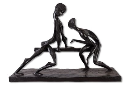 Estelle Goodman Abstract Figural Bronze Sculpture