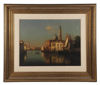 Antoine Bouvard Sr "A Canal in Venice"