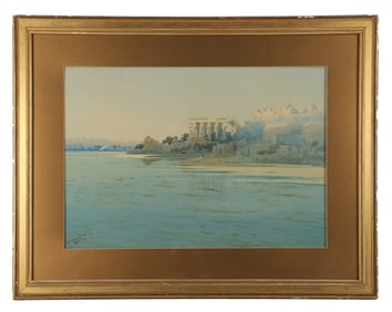Augustus Osborne Lamplough "Ruins at Karnak, Egypt"