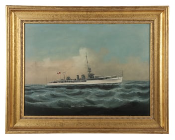 19th-20th C Chinese School "HMS Carlisle"
