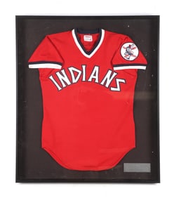 Framed Game Worn Jersey Signed Frank Robinson