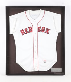 Framed Game Worn Jersey Signed Jim Rice