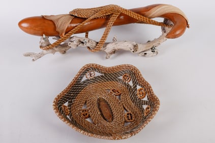 (2) Viola Pace Knudson Pine Needle Baskets