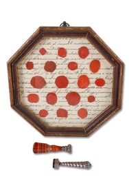 (2) Wax Stamp Seals and Framed Seal Group