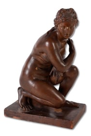 Terracotta Sculpture of Crouching Venus