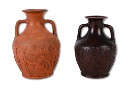 (2) Terracotta Replica Portland Vases