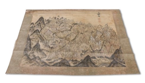 Korean 18th C Landscape Scroll
