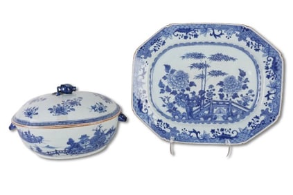 Chinese Export Canton Covered Server and Tray