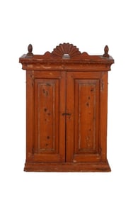 Diminutive English pine twoo door cabinet