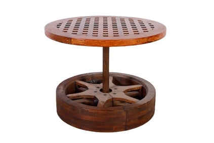 Industrial style round side table