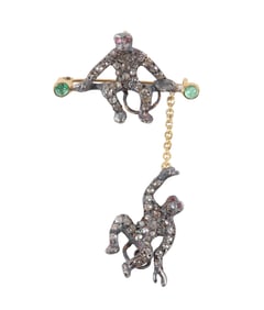 Georgian Style Monkey Brooch