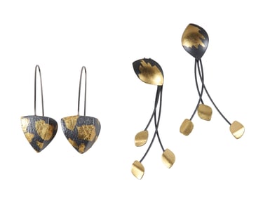 (2) Pairs Artist Made Statement Earrings