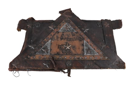 Camp Letterman HQ 1863 Leather and Wood Sign